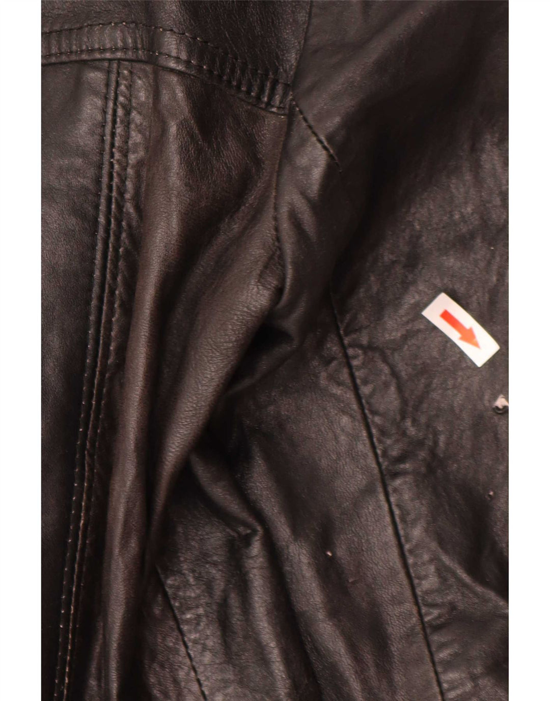vintage Femme 3 Boutons Veste Blazer En Cuir IT 44 Moyen Noir