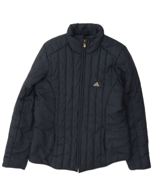 Adidas Veste matelassée pour femme UK 10 Small Bleu marine Polyester