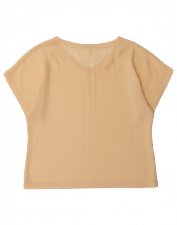 MAX MARA T-Shirt Femme Top UK 14 Large Beige Soie