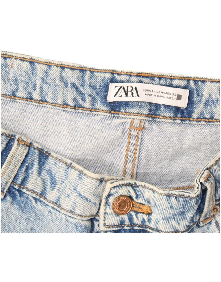 Zara Short en jean vieilli pour femme EU 42 Large W32 Bleu