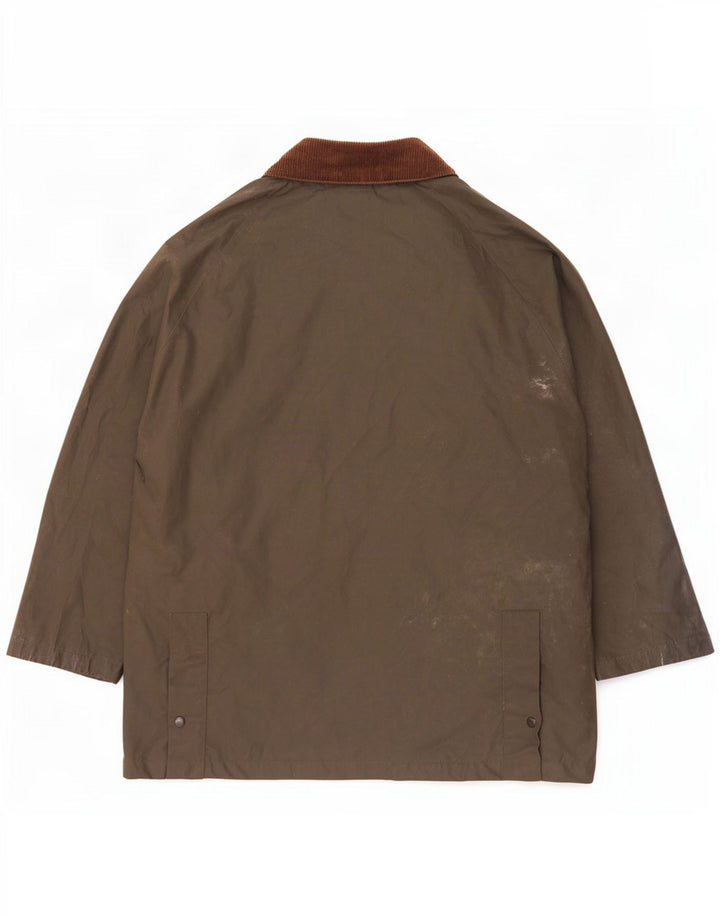 Brugi Veste en coton ciré pour homme UK 40 Large Kaki Colourblock