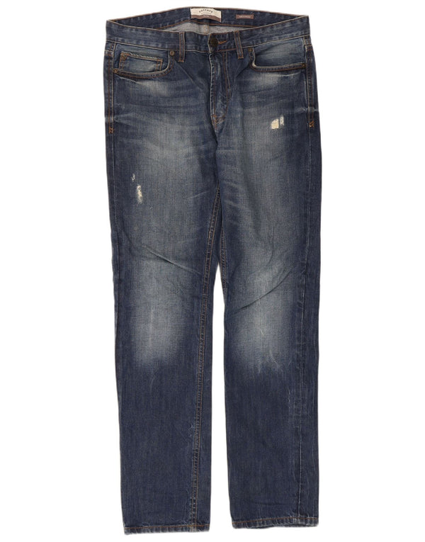 Fat Face Jean slim vieilli pour homme W32 L31 en coton bleu