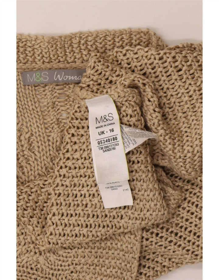 Marks & Spencer Pull cardigan surdimensionné pour femme UK 16 Grand acrylique beige