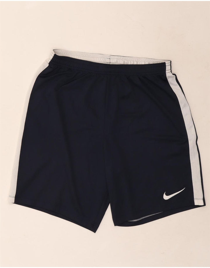 Nike Short de sport Dri Fit pour homme en polyester color block Bleu marine Taille L