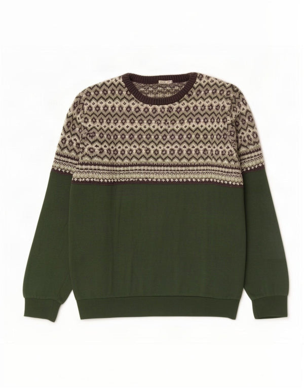 Scout Pull col bateau pour homme XS Vert Fair Isle Polyester