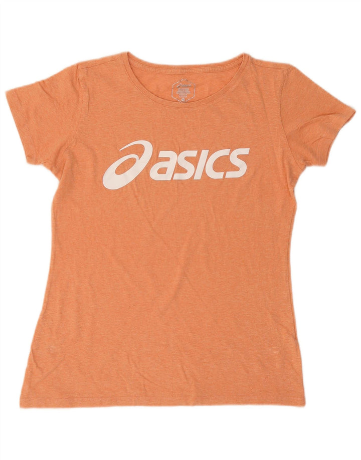 Asics T-shirt graphique pour femme UK 12 Orange moyen