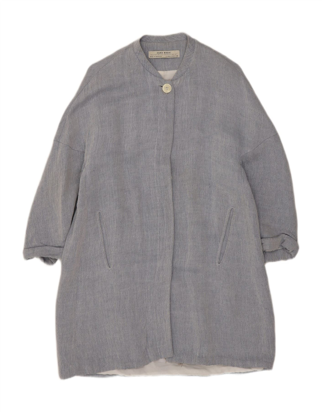 Zara Manteau Femme UK 14 Bleu Moyen