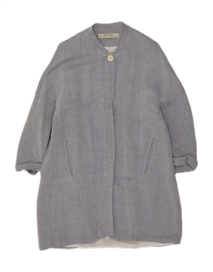 Zara Manteau Femme UK 14 Bleu Moyen