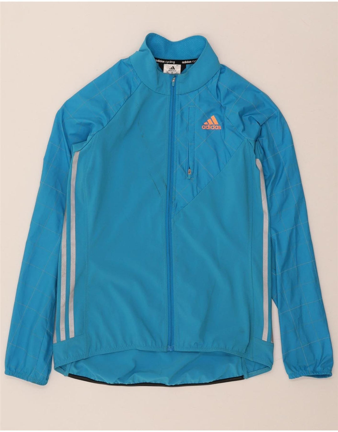 Adidas Veste de survêtement de cyclisme pour femme UK 12/14 Bleu moyen Polyester