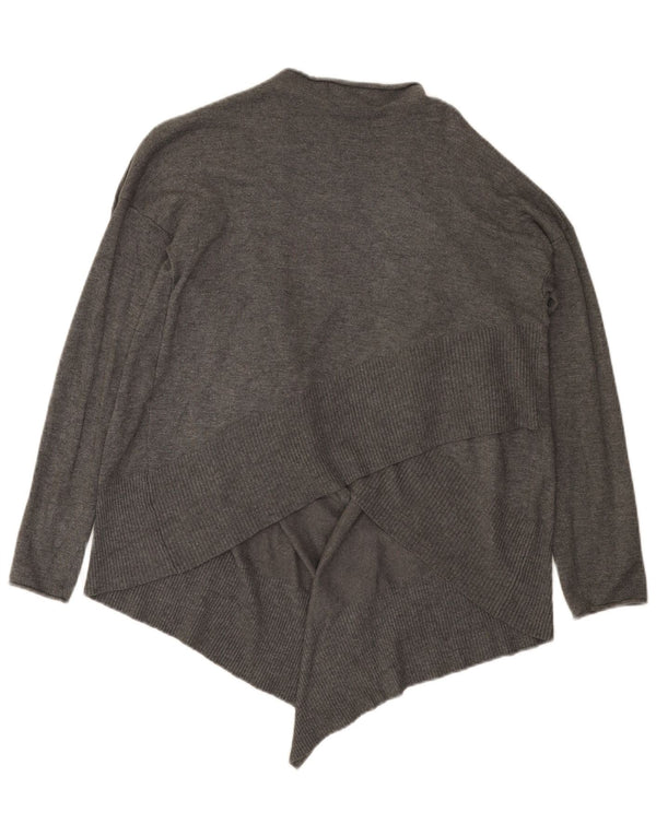 Zara Femme Cardigan Ouvert Asymétrique Surdimensionné Pull UK 10 Petit Gris