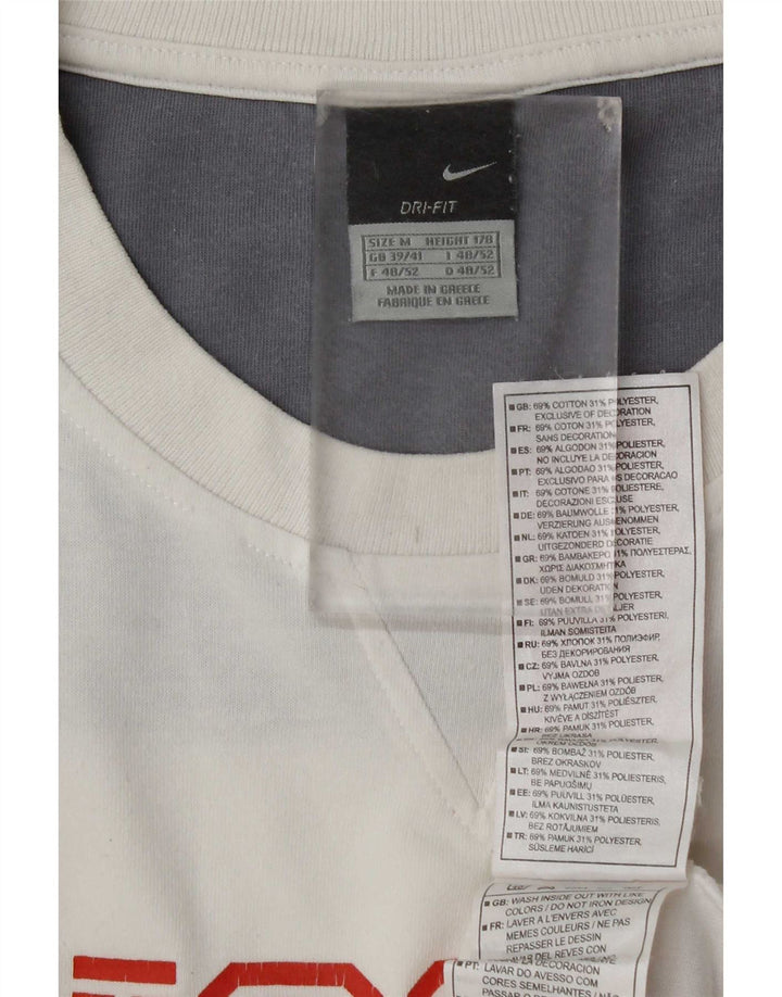 Nike Haut graphique à manches longues pour homme UK 39/41 Coton blanc moyen