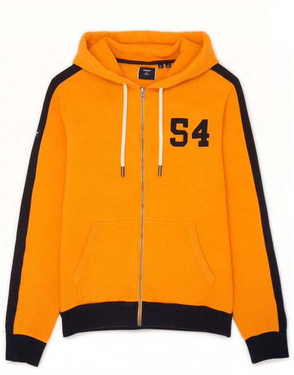 Superdry Pull à capuche graphique zippé pour homme en coton color block orange grand