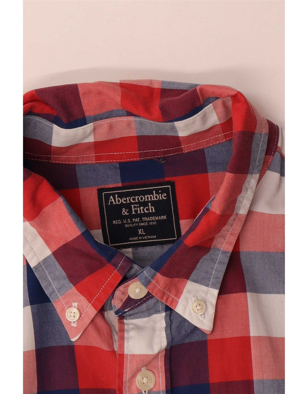 Abercrombie & Fitch Chemise Homme XL Coton Vichy Multicolore