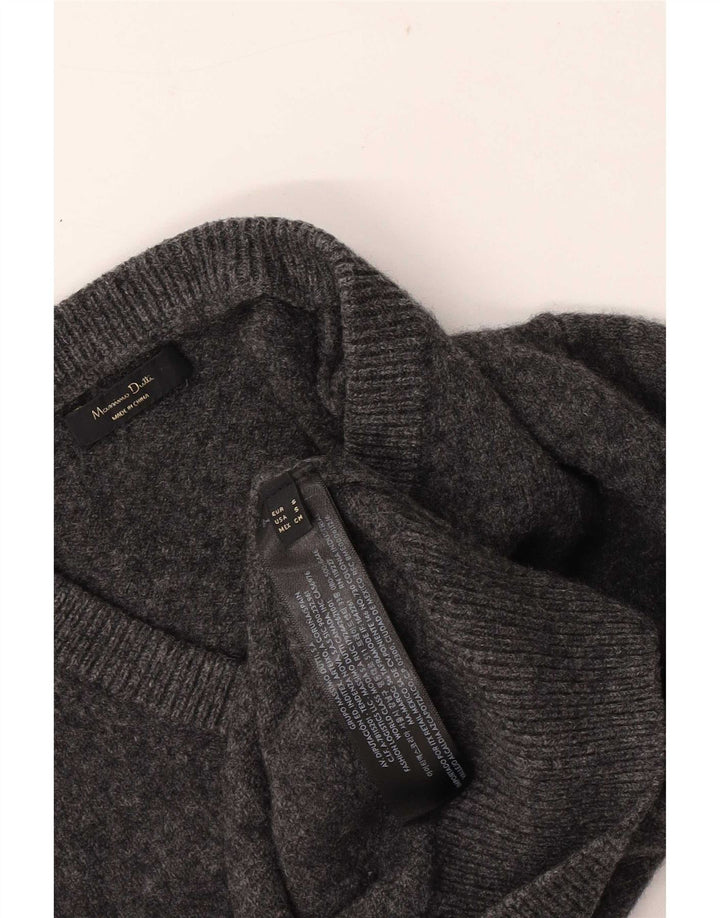 Massimo Dutti Pull coupe classique à col en V pour femme UK 10 Petit Gris