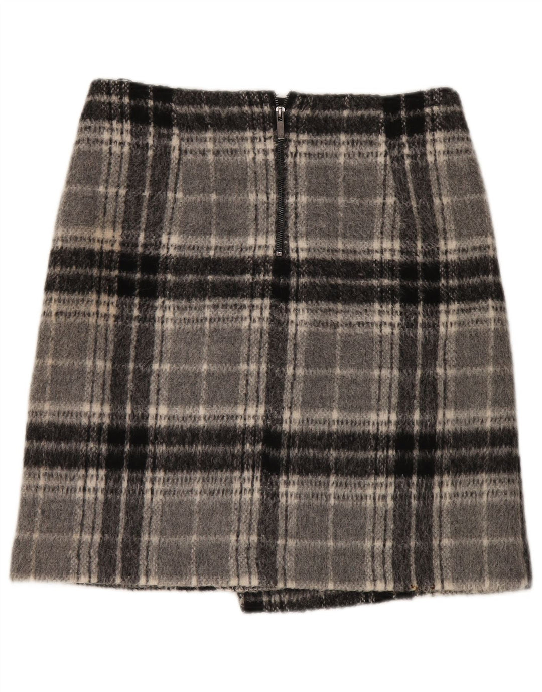 Marks & Spencer Mini-jupe femme UK 12 Medium W32 Gris Check Acrylique