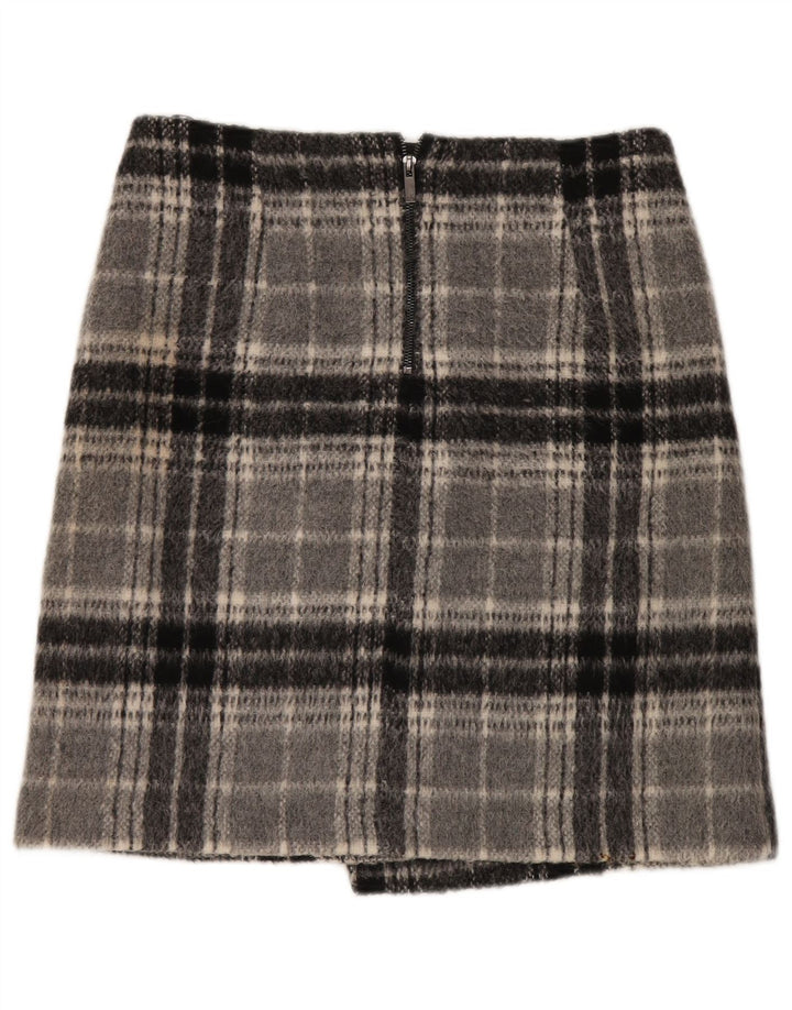 Marks & Spencer Mini-jupe femme UK 12 Medium W32 Gris Check Acrylique