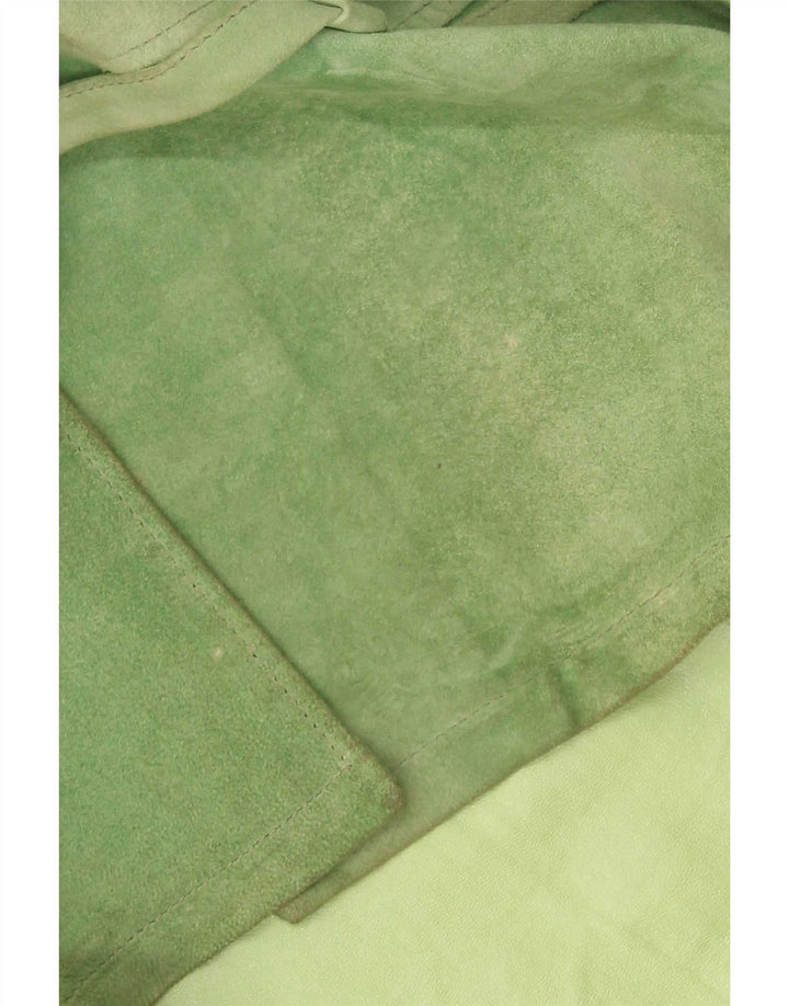 veste en daim femme vintage UK 20 2XL Vert