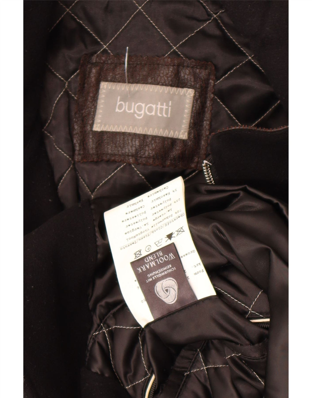 Bugatti Manteau Homme UK 44 2XL Laine Vierge Noire