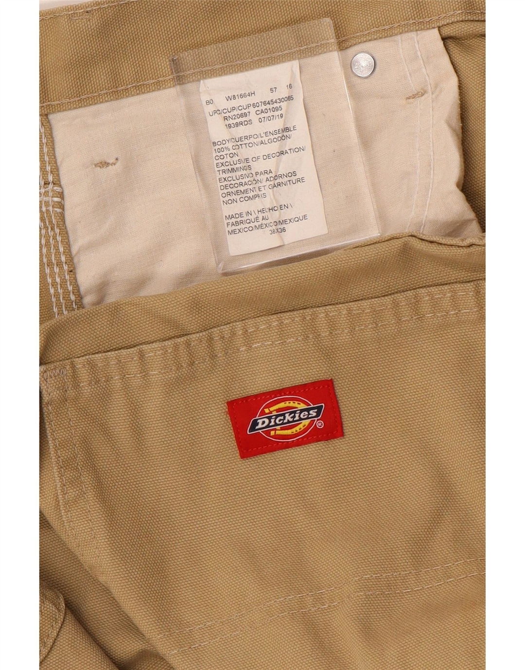 DICKIES Pantalon Cargo Droit Homme W38 L36 Coton Beige