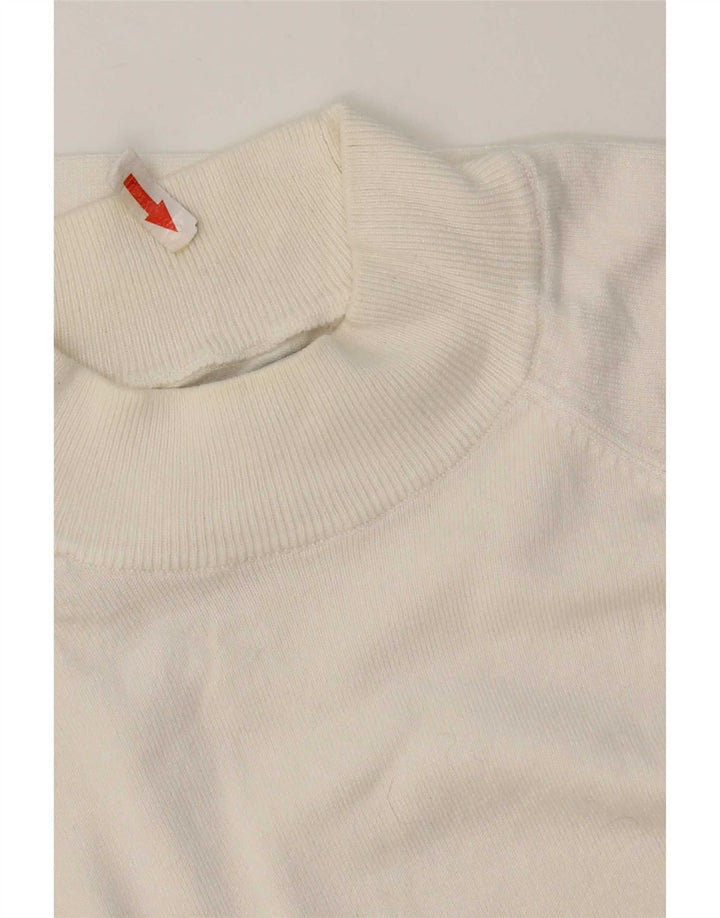 Zara Pull Col Roulé Homme Blanc Moyen Viscose