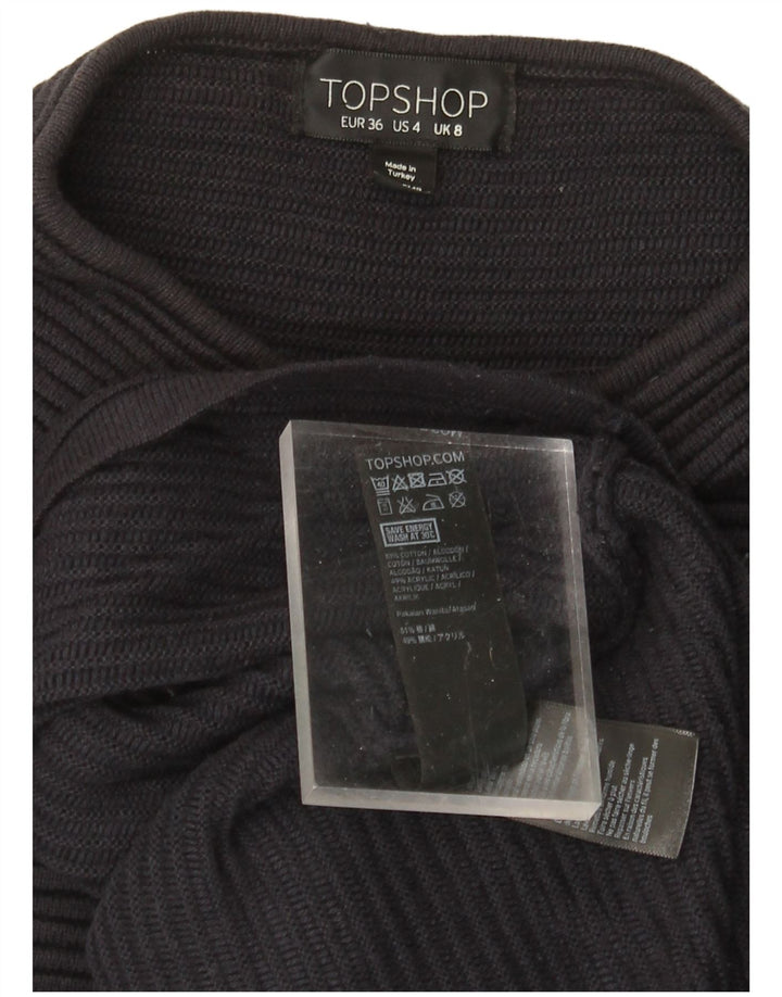 TOPSHOP Pull surdimensionné à col roulé pour femme UK 8 Small Bleu marine