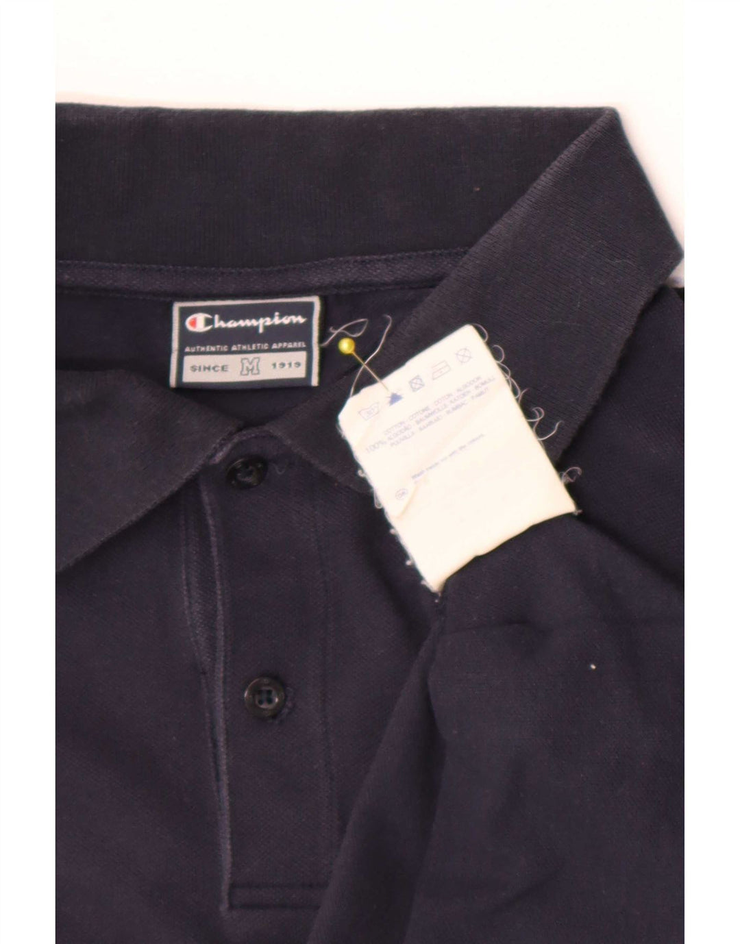 Champion Polo à Manches Longues Homme Bleu Marine Moyen Coton