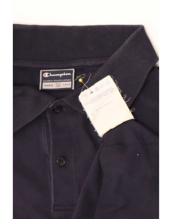 Champion Polo à Manches Longues Homme Bleu Marine Moyen Coton