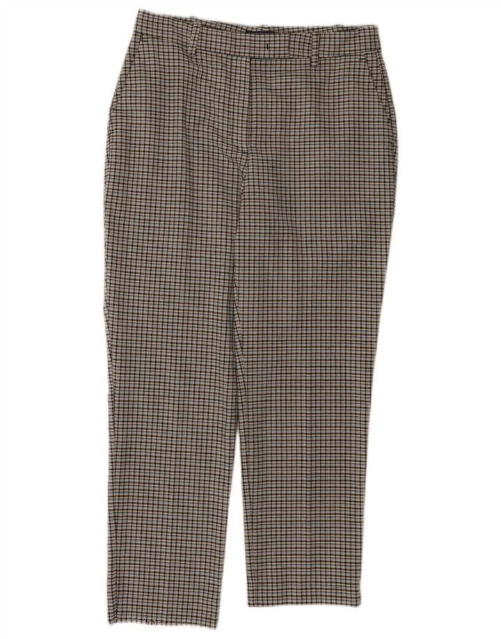 Marks & Spencer Pantalon court pour femme UK 10 Small W30 L24 Gris à carreaux