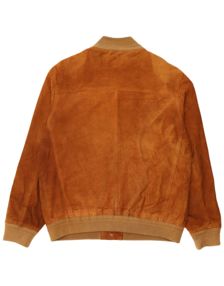 Project Classico Veste Bomber en Daim pour Homme UK 42 XL Cuir Marron