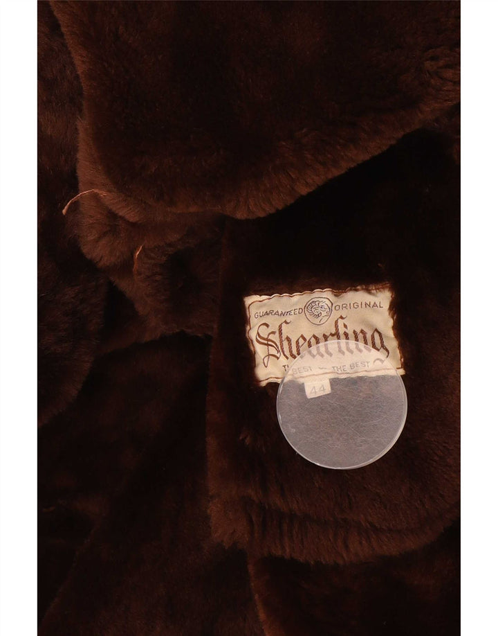 Vintage Manteau en peau de mouton surdimensionné pour femme IT 44 Marron moyen