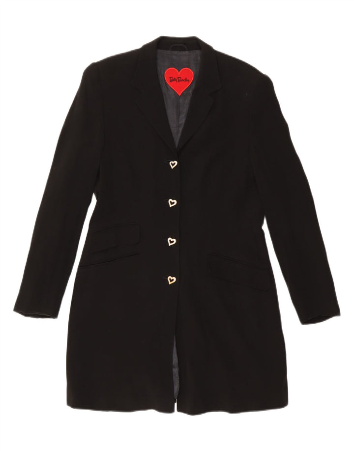 Betty Barclay Veste blazer longue à 4 boutons pour femme UK 12 Noir moyen