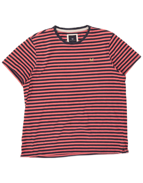 Crew Clothing T-shirt à manches courtes pour homme en coton rayé rose 2XL