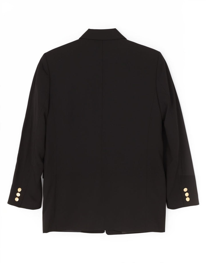 Marks & Spencer Veste blazer double boutonnage pour femme Taille 14 Noir Laine vierge