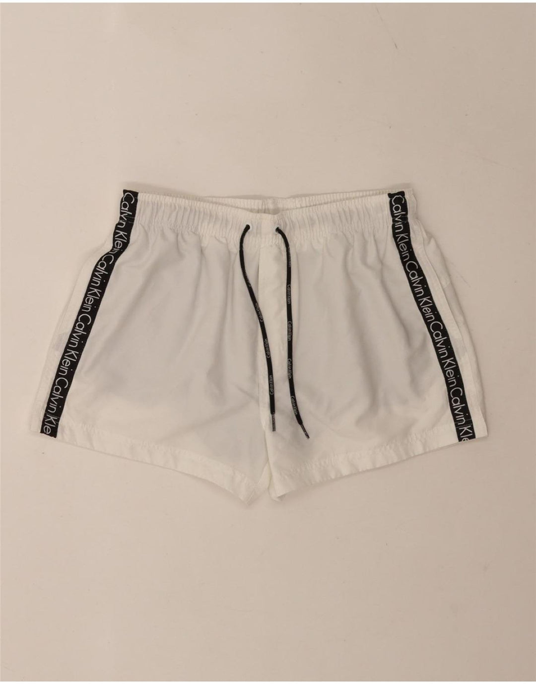 Calvin Klein Short de Bain Graphique Homme Blanc Moyen Colorblock