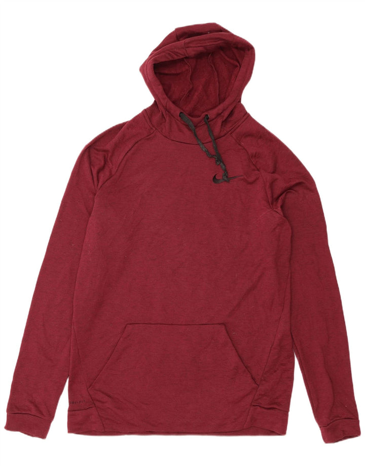 Nike Pull à capuche Dri Fit pour homme en polyester bordeaux Taille L