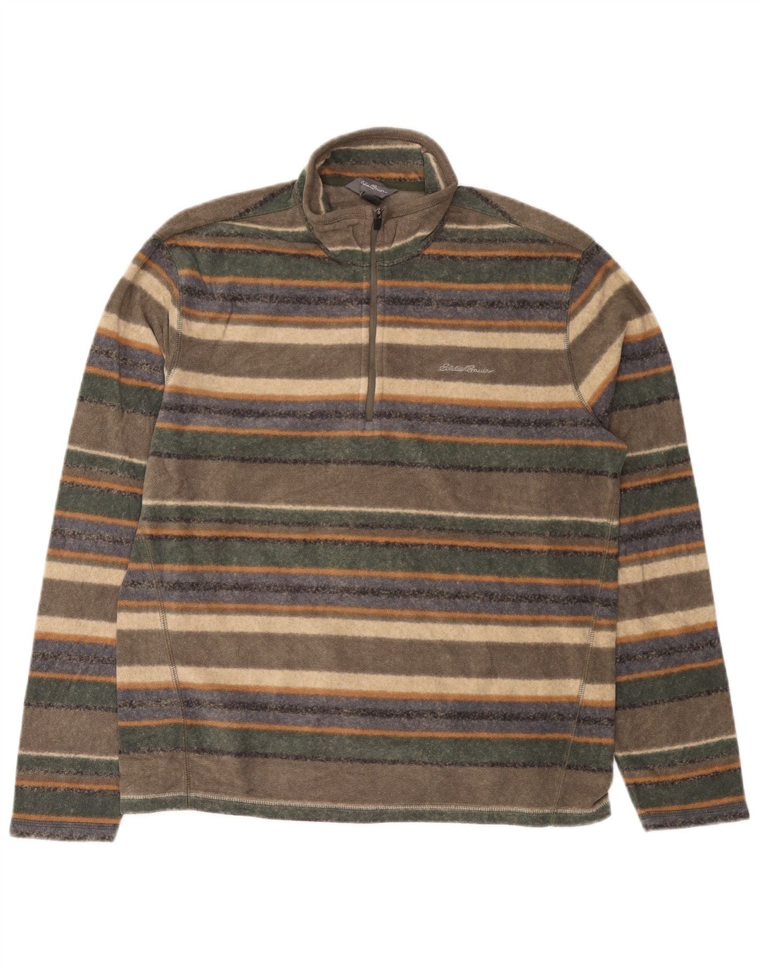 EDDIE BAUER Pull Polaire Col Zippé Homme Rayé Multicolore Moyen