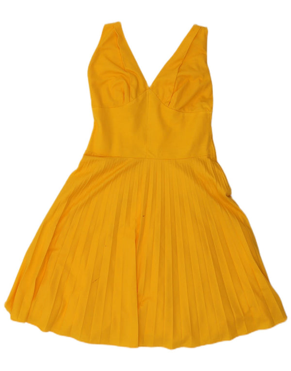 Robe trapèze sans manches pour femmes vintage IT 46 Grand Jaune