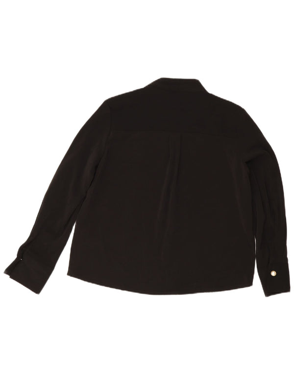Zara Chemisier à manches longues pour femme UK 44 Polyester noir moyen