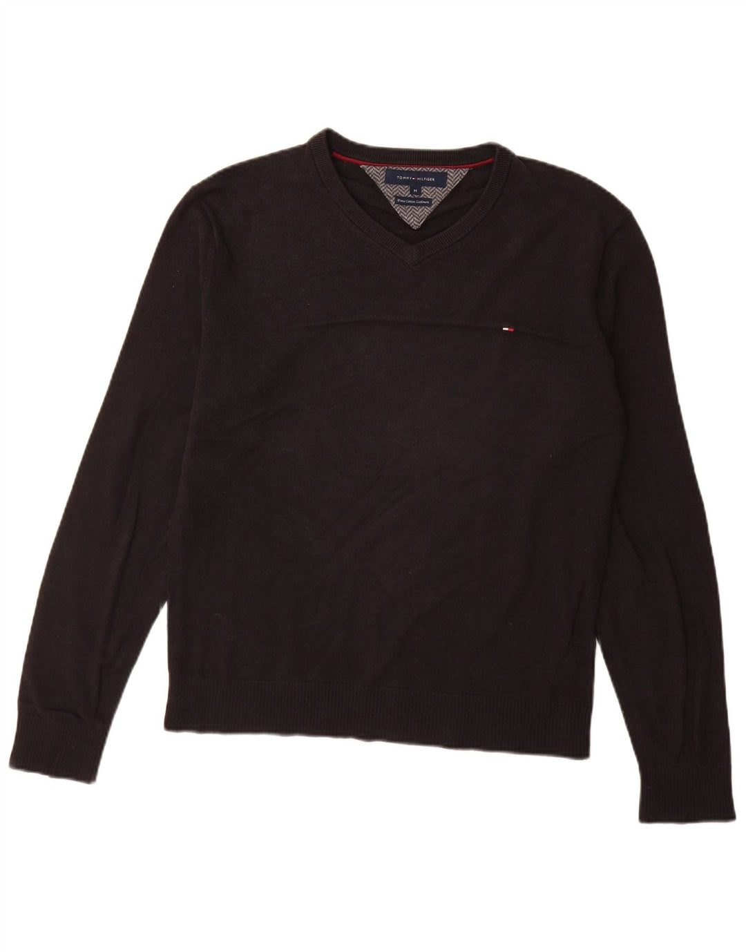 Tommy Hilfiger Pull Col V Homme Noir Moyen Coton