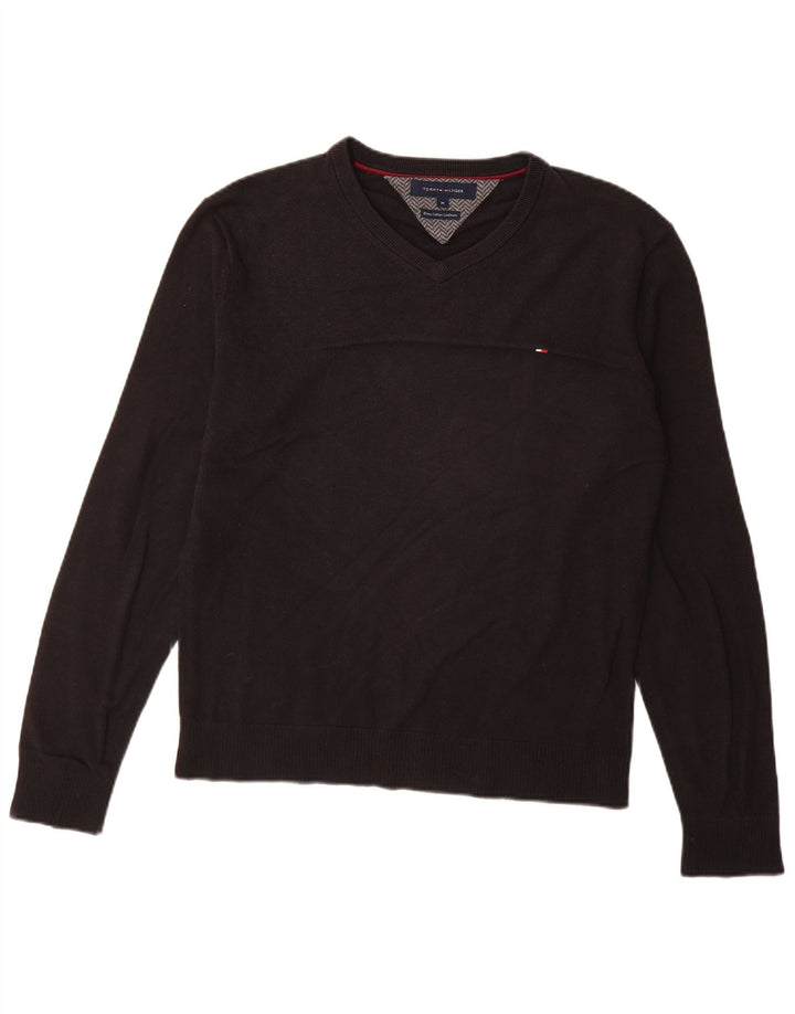 Tommy Hilfiger Pull Col V Homme Noir Moyen Coton