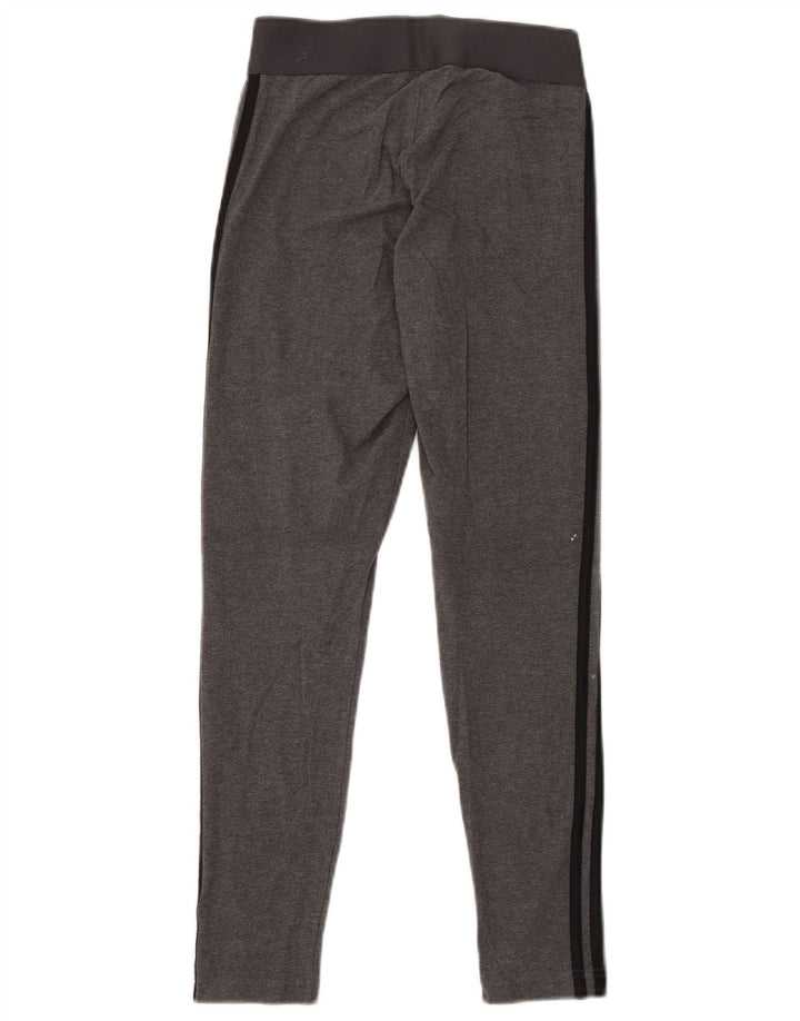 ADIDAS Leggings Femme UK 8/10 Petit Gris Coton