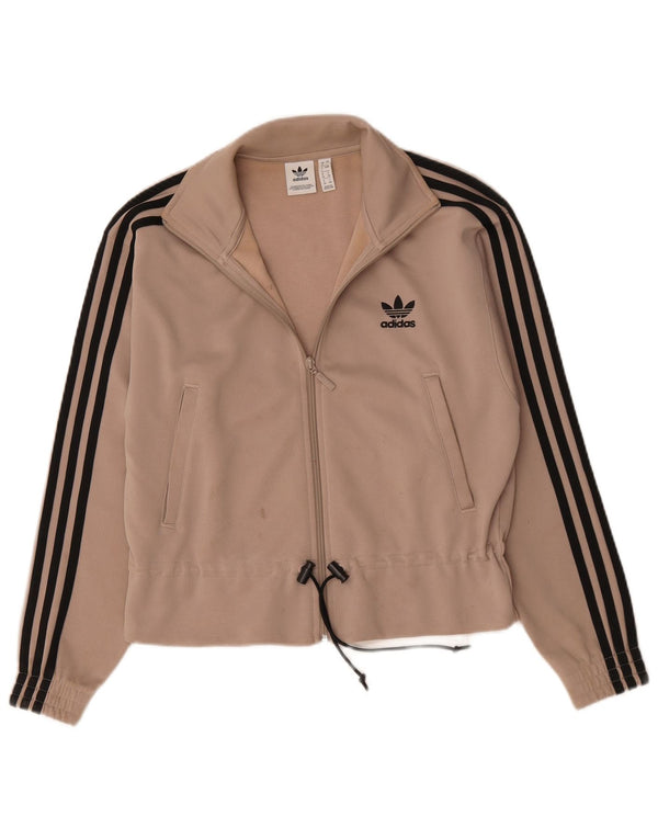 Adidas Veste de survêtement surdimensionnée pour femme UK 8 Petit Polyester Beige