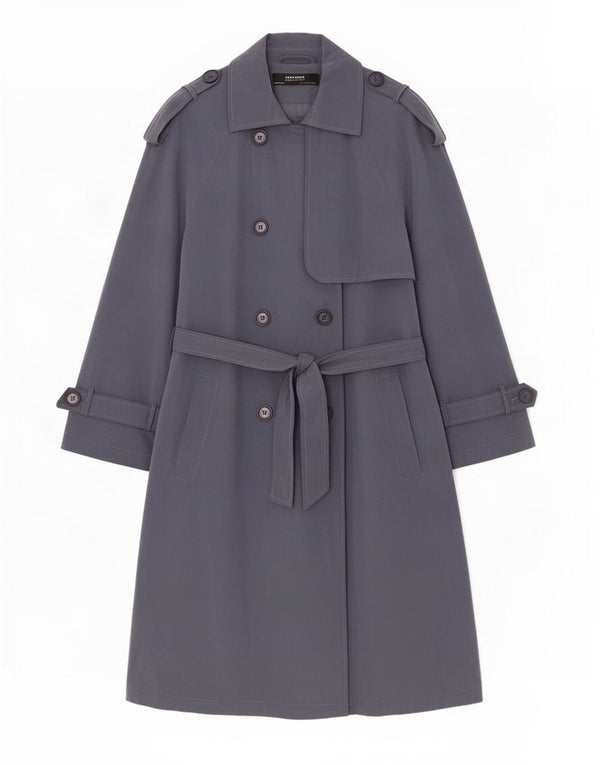 Zara Trench-coat surdimensionné à manches 3/4 pour femme UK 10 Small Gris