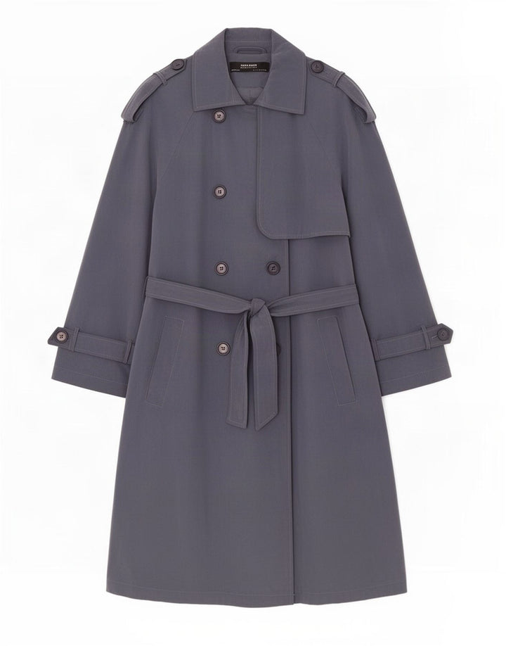 Zara Trench-coat surdimensionné à manches 3/4 pour femme UK 10 Small Gris