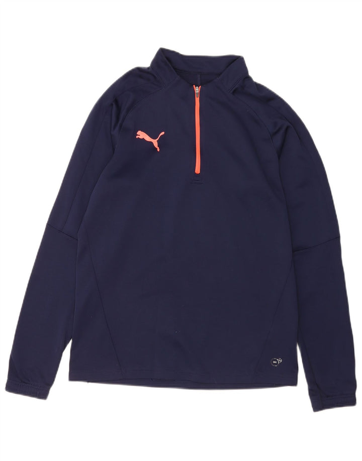 Puma Haut de survêtement zippé à col zippé pour homme, petit, bleu marine