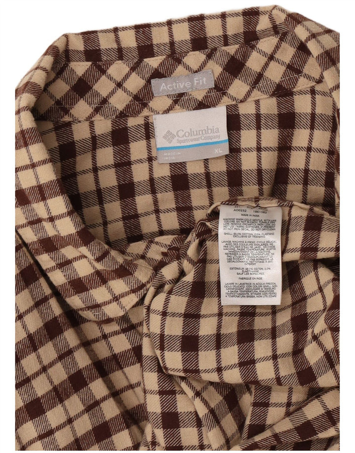 Columbia Chemise Active Flannel XL Homme Beige Carreaux Coton