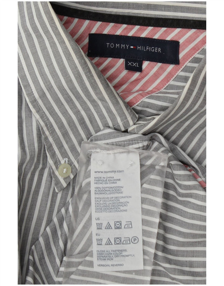 Tommy Hilfiger Chemise Homme 2XL Gris Rayé Coton