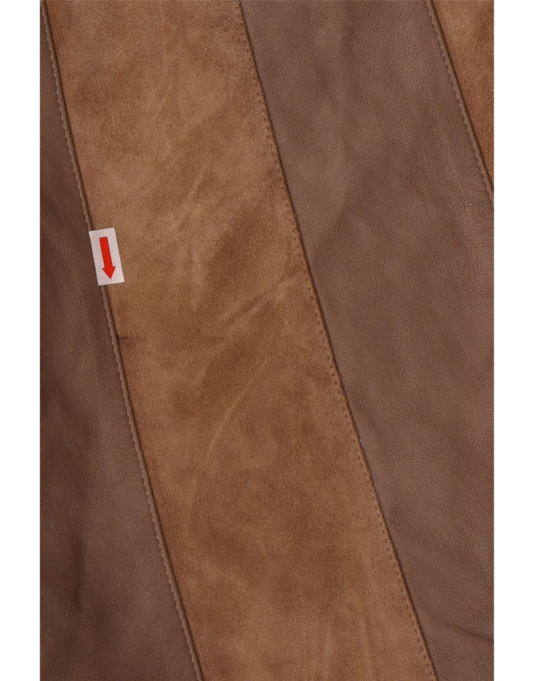 Norma Manteau en cuir coupe ample pour femme UK 14 Marron moyen rayé classique