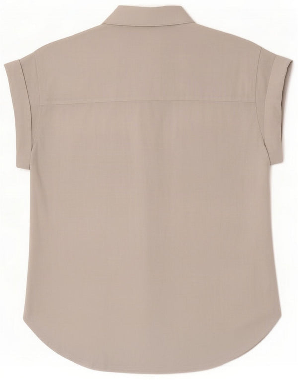 Massimo Dutti Chemisier surdimensionné à manches courtes pour femme UK 44 Bleu moyen