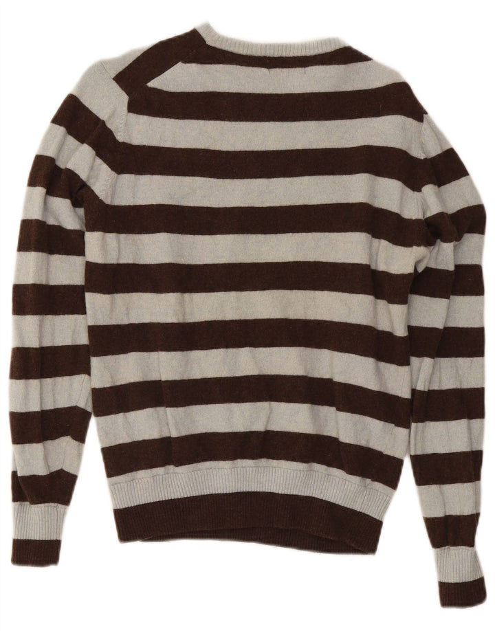 Kappa Pull ras du cou pour femme UK 14 en laine rayée gris moyen